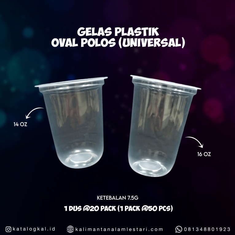 [Universal] - Gelas Plastik Oval Polos