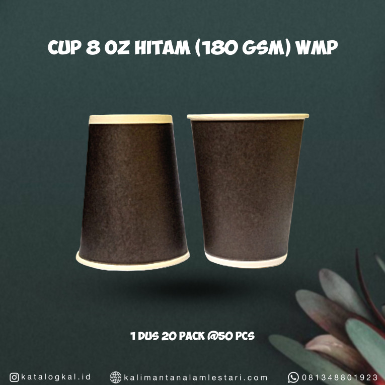 [WMP] - Cup 8oz Hitam (180gsm)