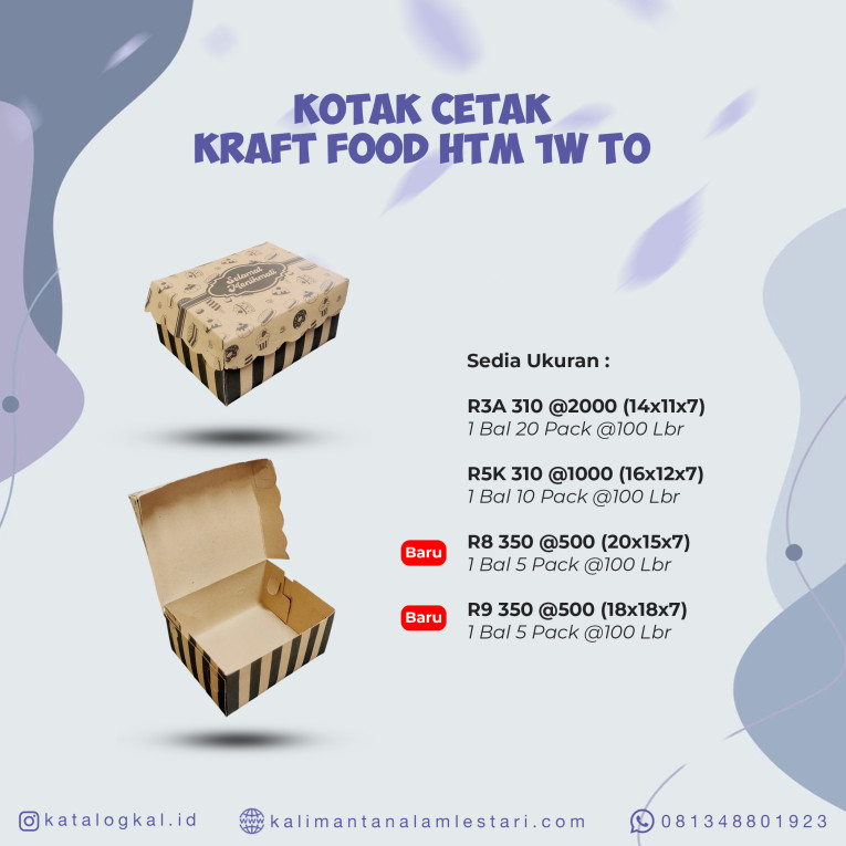 [T.O] - Kotak R8 Cetak Kraft Food HTM 1W 350 @500