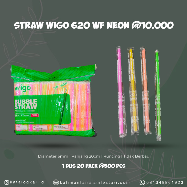 [Wigo] - Sedotan Straw 620 WF Neon @10.000 LJP