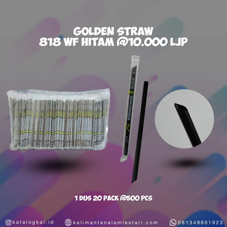 [Golden Straw] - Sedotan 818WF Hitam @10000 LJP