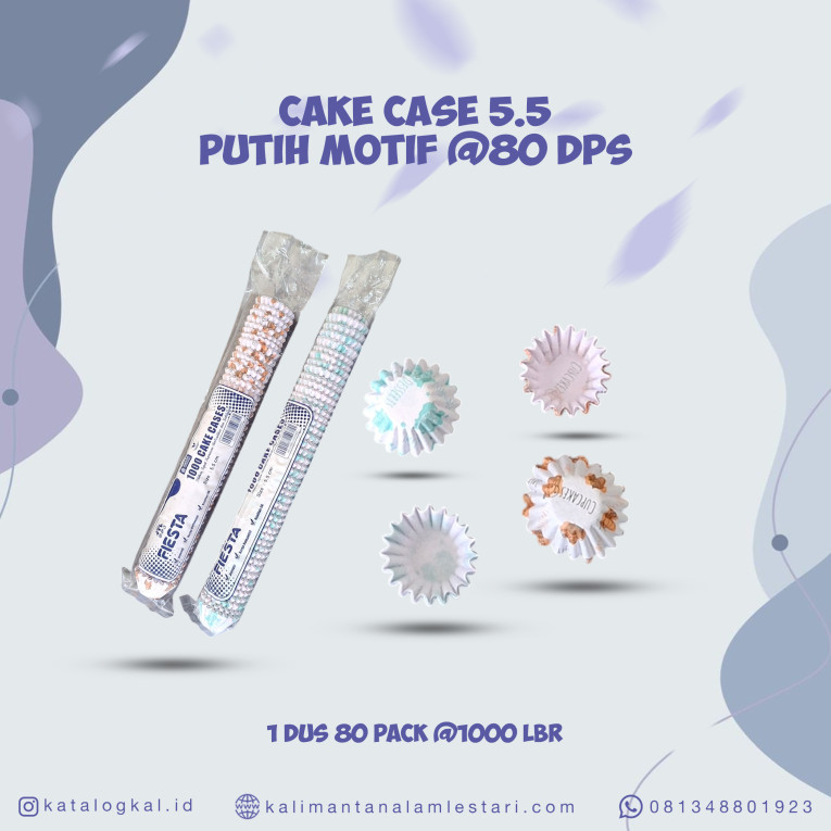 [T.O] -  Cake Case 5,5 Putih Motif @80 Dps
