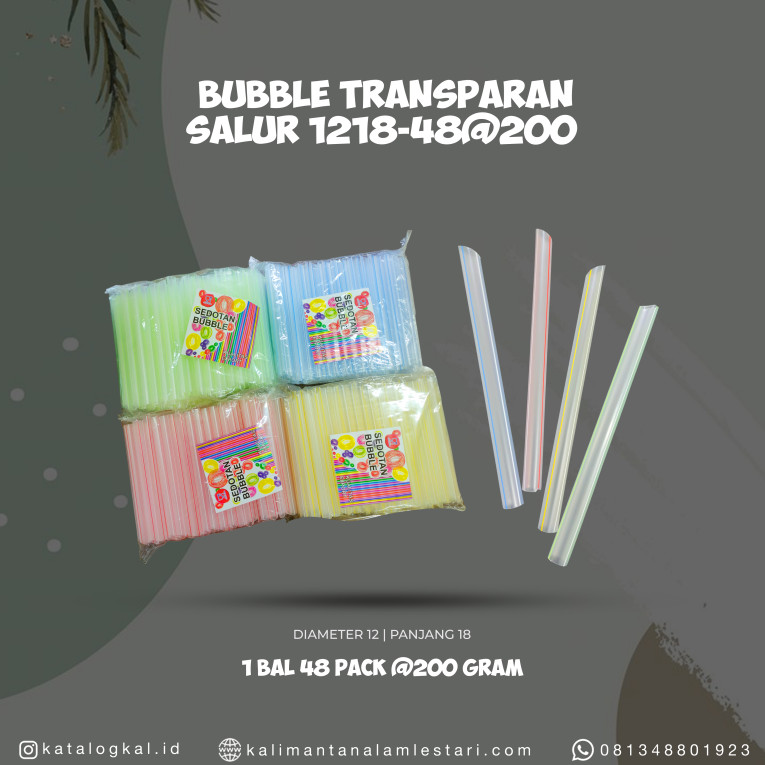 [T.M] - Sedotan Bubble Transparan Salur 1218-48 @200