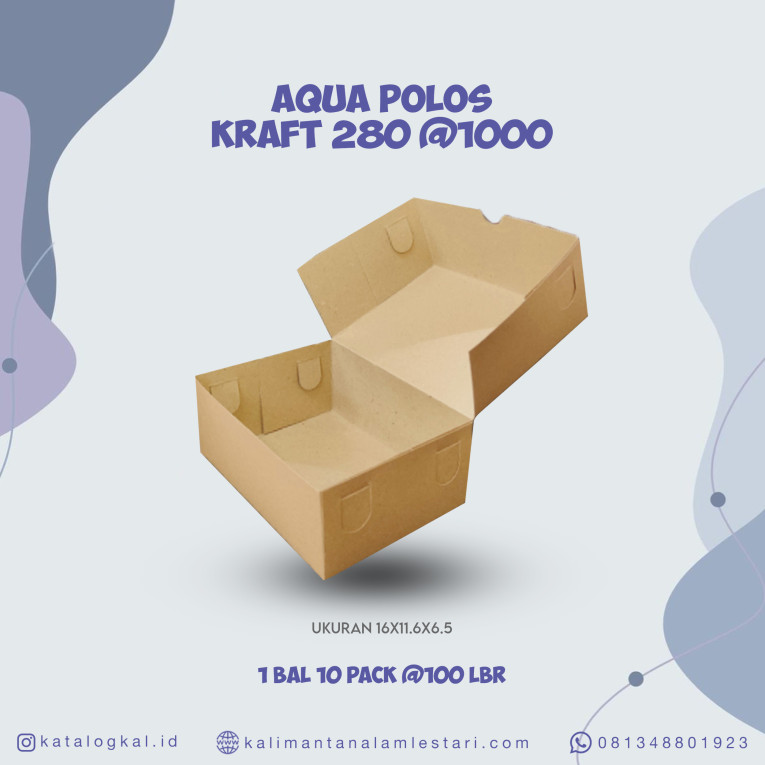 [T.O] - Kotak Aqua Polos Kraft 280 @1000