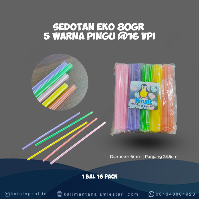 [Pingu] - Sedotan EKO 80gr (5 Warna) @16 VPI
