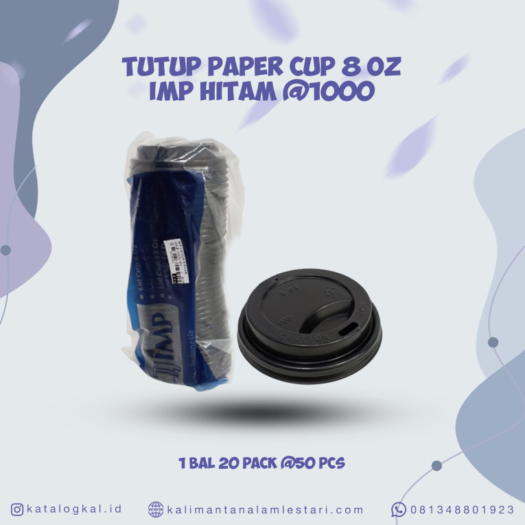 [T.O] - Tutup Paper Cup 8oz Imp Hitam @1000
