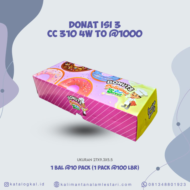 [T.O] - Kotak Donat Isi 3 CC 310 4W @1000