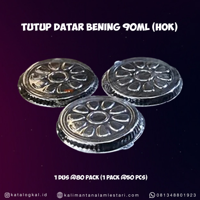 [HOK] - Tutup Datar Bening 90ml