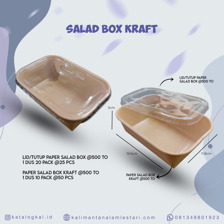 [T.O] - Paper Salad Box Kraft + Tutup @500