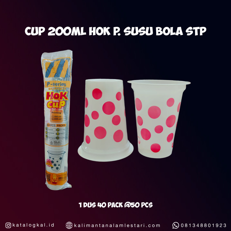 [HOK] - Cup 200ml Putih Susu Bola