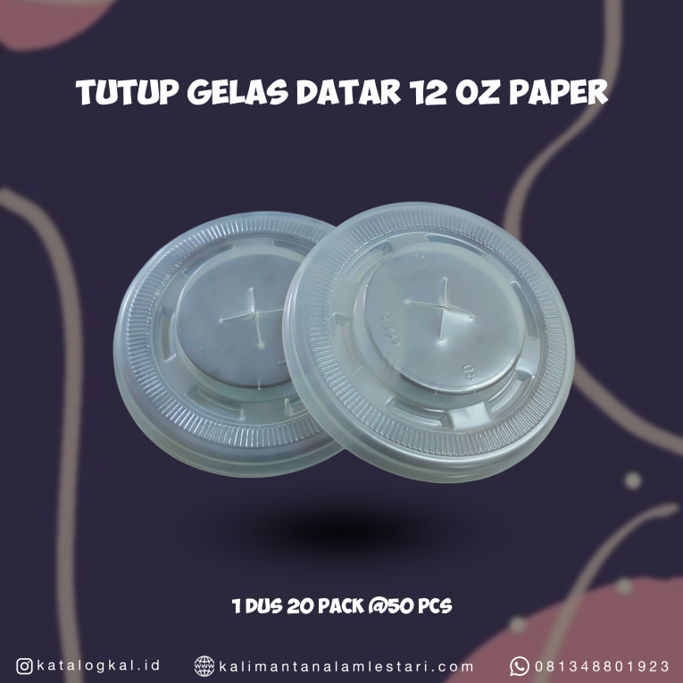 [Starindo] - Tutup Gelas Datar 12oz Paper
