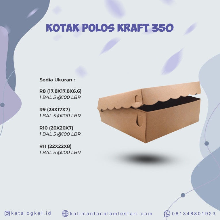 [T.O] - Kotak R11 Polos Kraft 350 @500