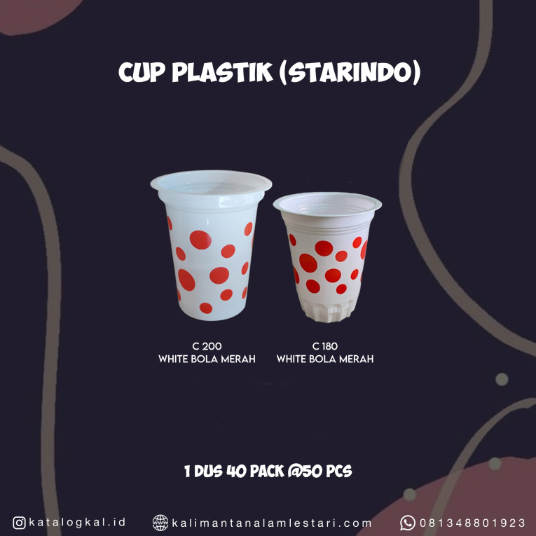 [Starindo] - Gelas Plastik White Bola