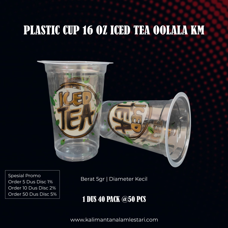 [Oolala] - Gelas Plastic Cup 160z Iced Tea