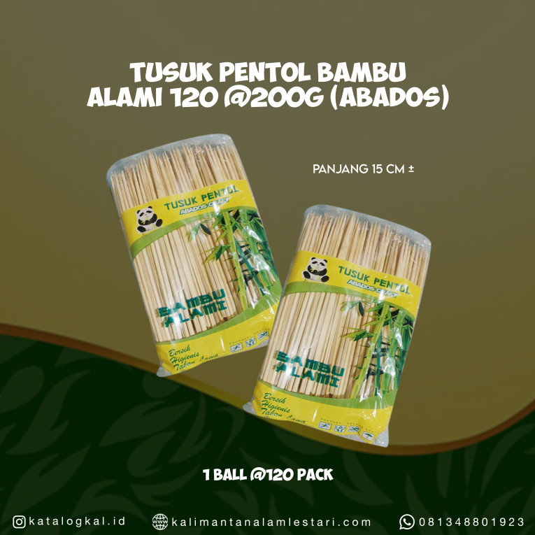 [Abados] - Tusuk Pentol Bambu Alami 120 @200g