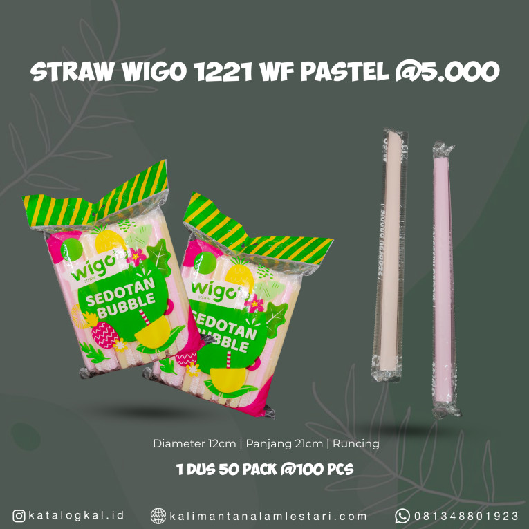 [Wigo] - Sedotan Straw 1221 WF Pastel @5.000