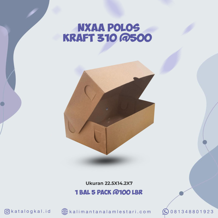 [T.O] - Kotak NXAA Polos Kraft 310 @500