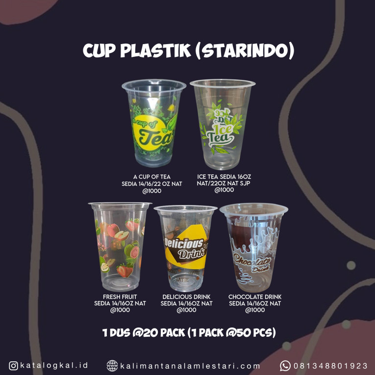 [Starindo] - Gelas Plastik Motif
