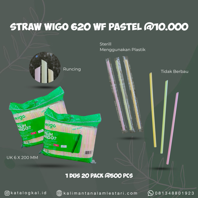 [Wigo] - Sedotan Straw 620 WF Pastel @10.000