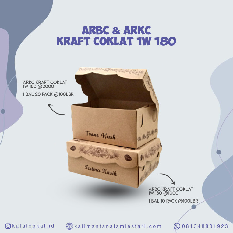 [T.O] - Kotak ARBC & ARKC  Kraft Coklat 1W 180