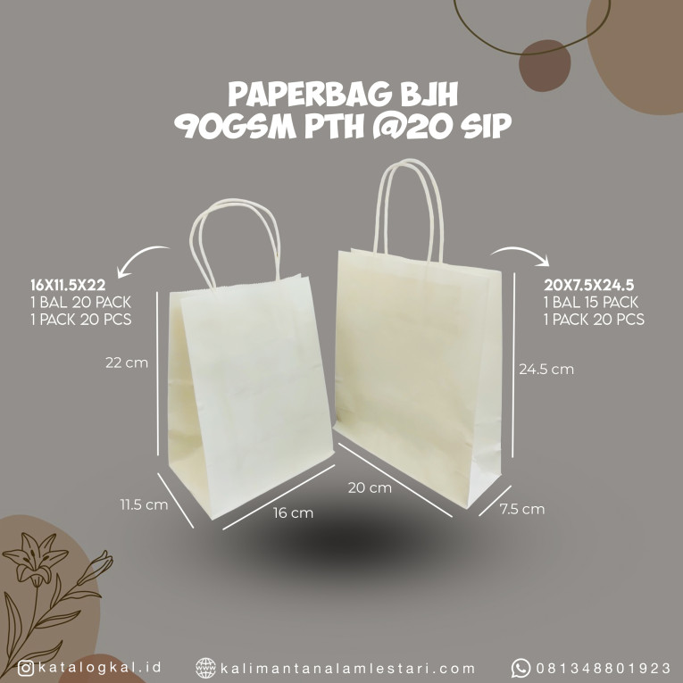 [SIPaper] - Paper Bag BJH 90gsm PTH 20x7.5x24.5cm @20