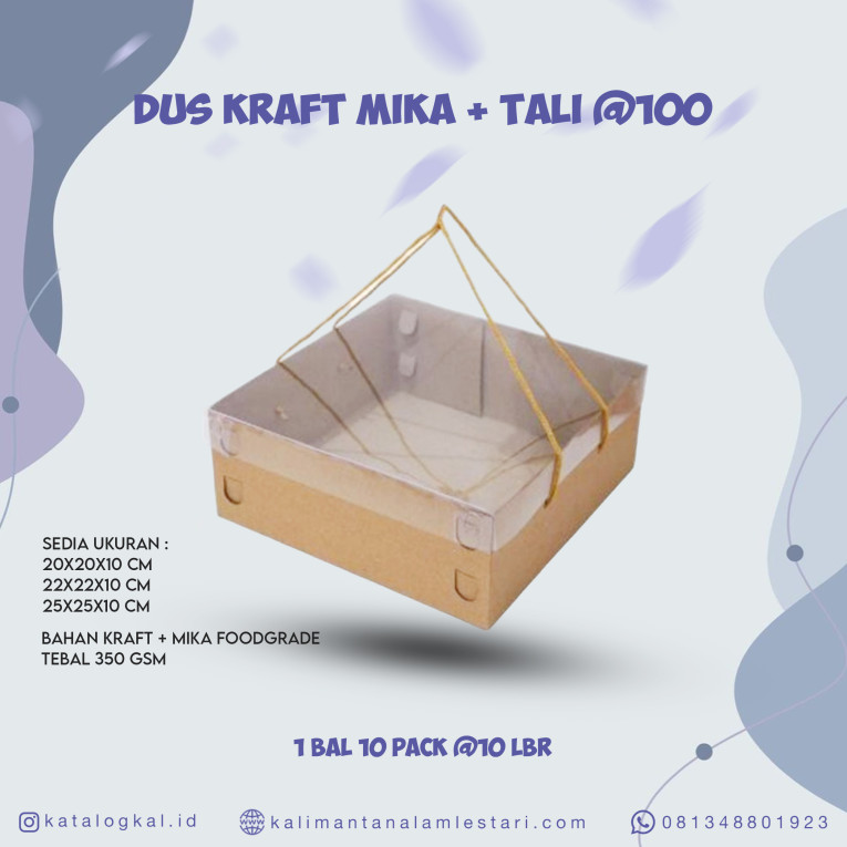 [T.O] - Kotak Dus Kraft Mika + Tali @100