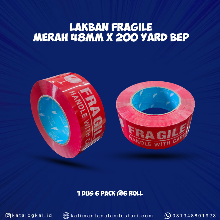 [Excelindo] - Lakban Fragile Merah 48mm x 200yard 