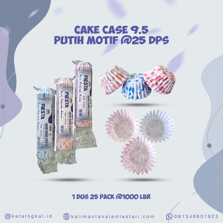 [T.O] -  Cake Case 9.5 Putih Motif @25 Dps