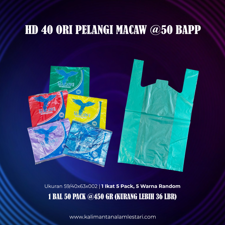 [Pelangi Macaw] - Kantong HD Kresek