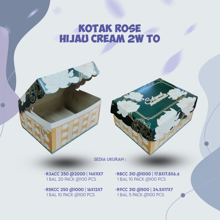 [T.O] - Kotak Rose Hijau Cream 2W @1000