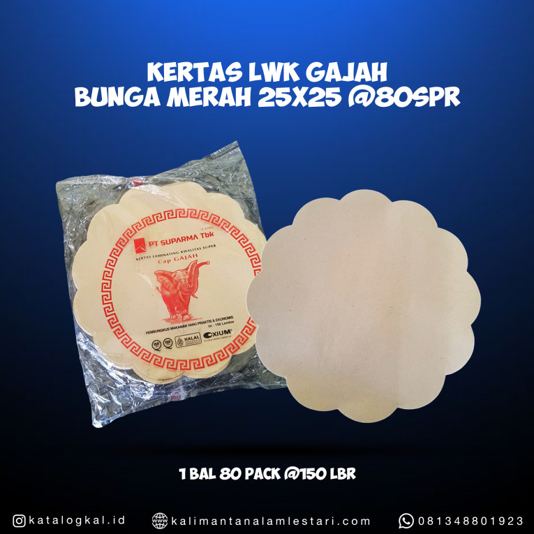 [SUPARMA] - Kertas LWK Gajah Bunga Merah 25x25 @80 SPR