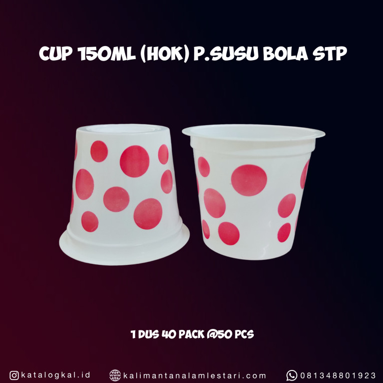 [HOK] - Cup 150ml Putih Susu Bola	