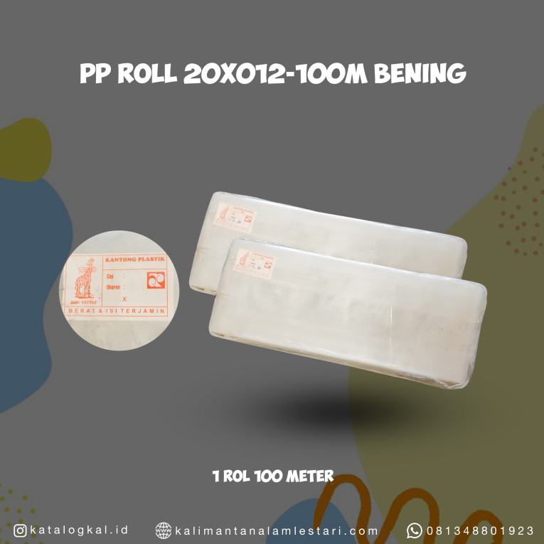 [Jerapah] - Plastik PP Roll 20x012 - 100mt Bening