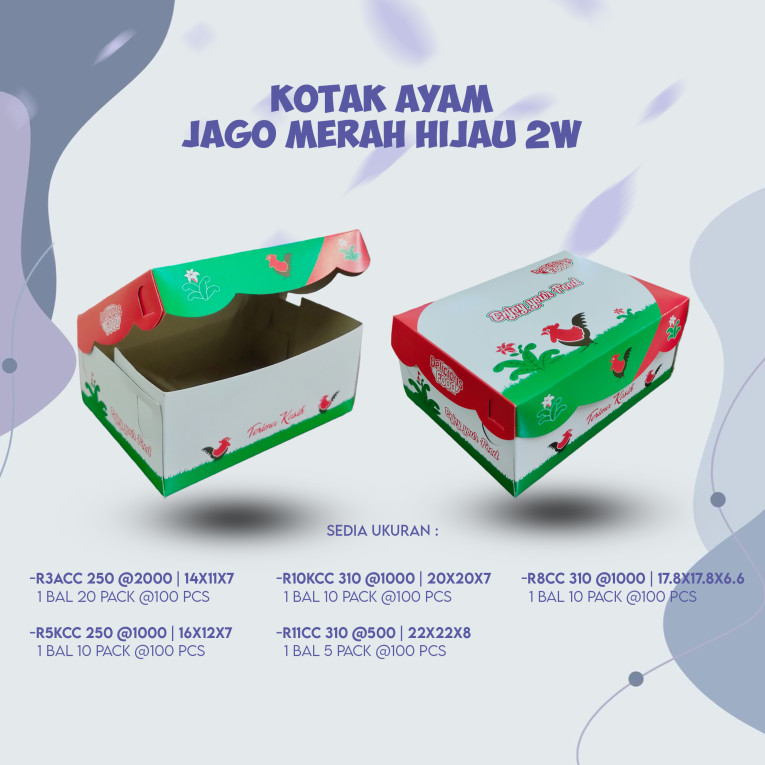 [T.O] - Kotak Ayam Jago Merah Hijau 2W