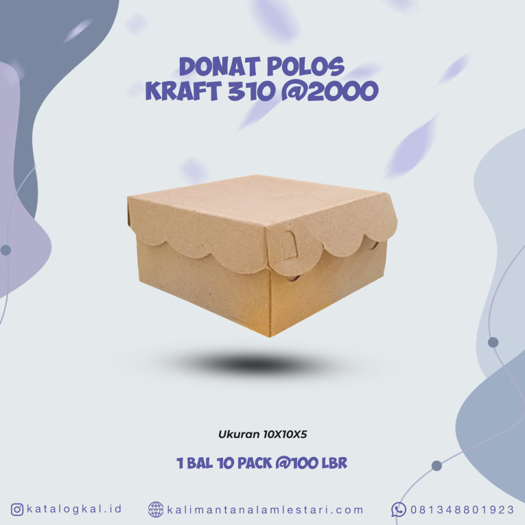 [T.O] - Kotak Donat Polos Kraft 310 @2000