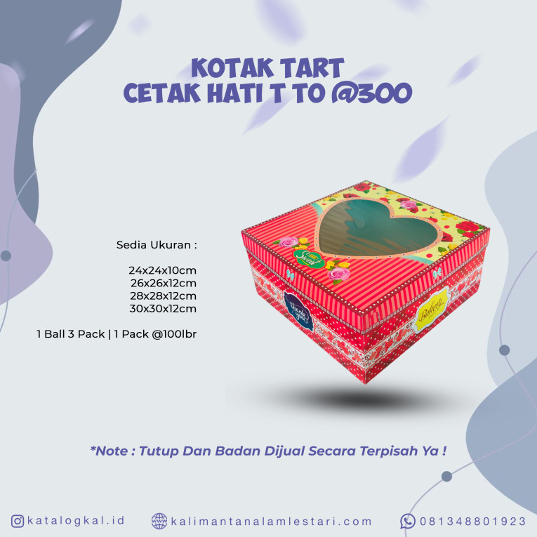 [T.O] - Tutup Kotak Tart Cetak Hati T @300