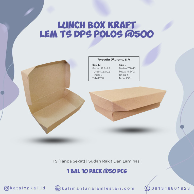 [T.O] - Lunch Box Kraft Lem Ts Dps  Polos @500