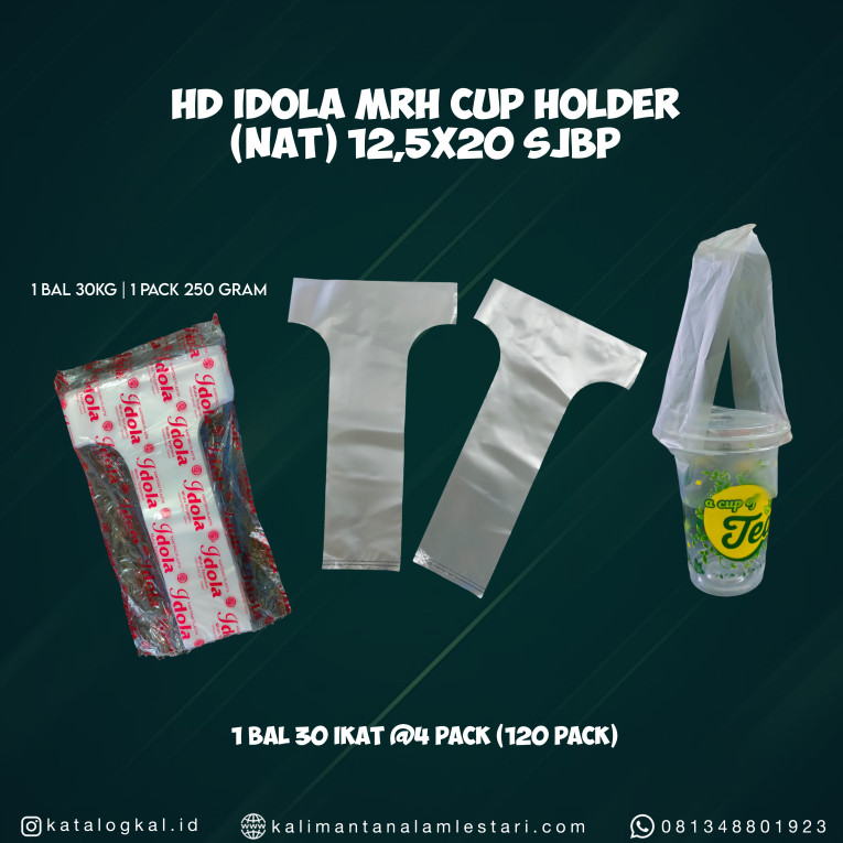 [Idola] - Plastik HD Idola Merah Cup Holder (Nat) 12,5x20
