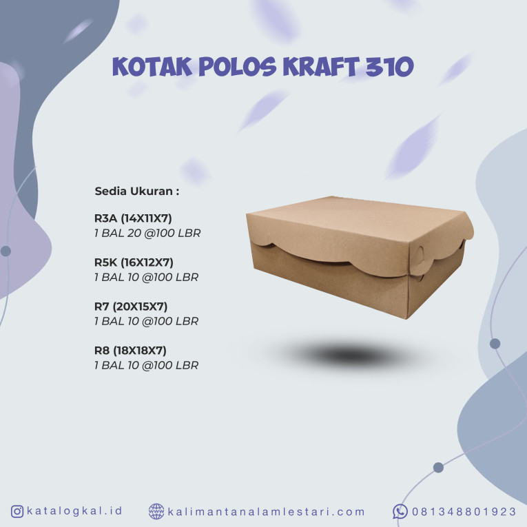 [T.O] - Kotak R7 Polos Kraft 310 @1000
