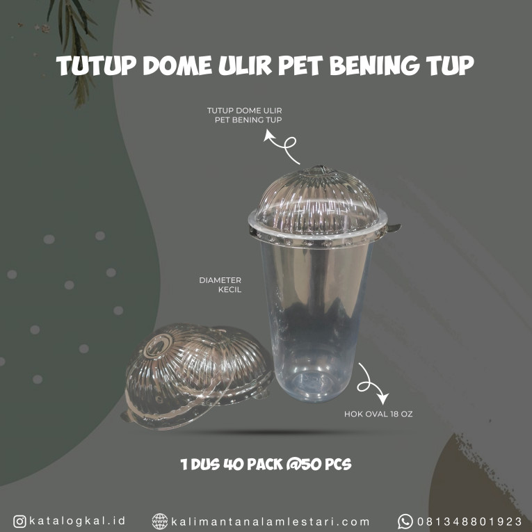 [T.M] - Tutup Dome Ulir Pet Bening Tup