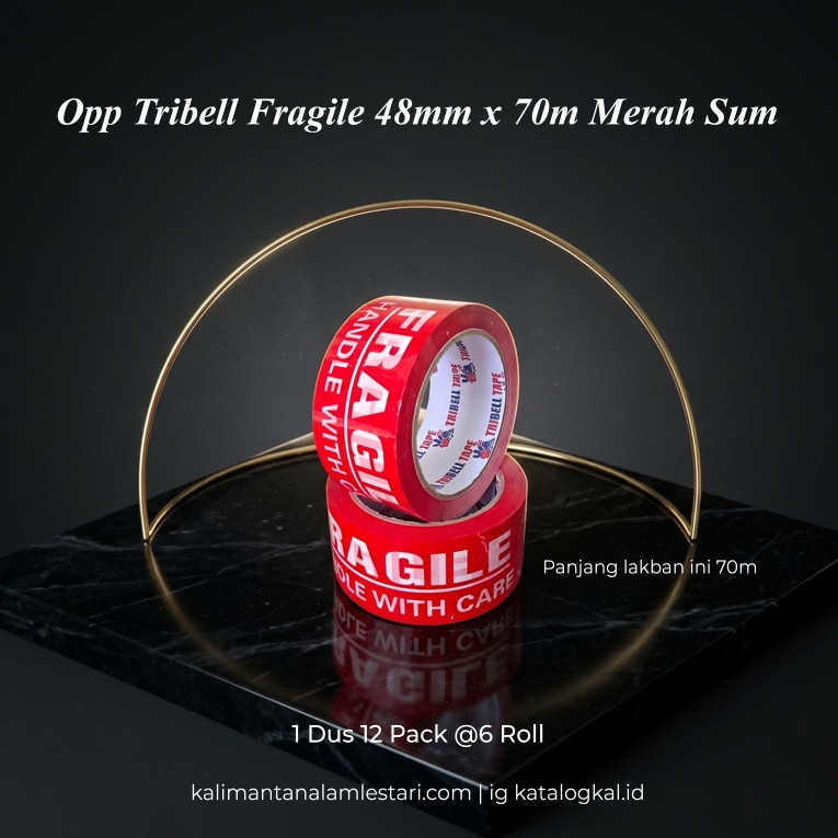 [Tribell] - Opp Tribel Fragile 48mm x 70m Merah Sum