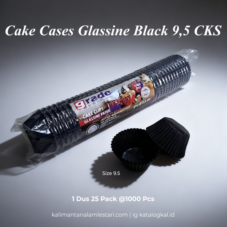 Grade - Cake Cases Glassine Black 9,5 CKS