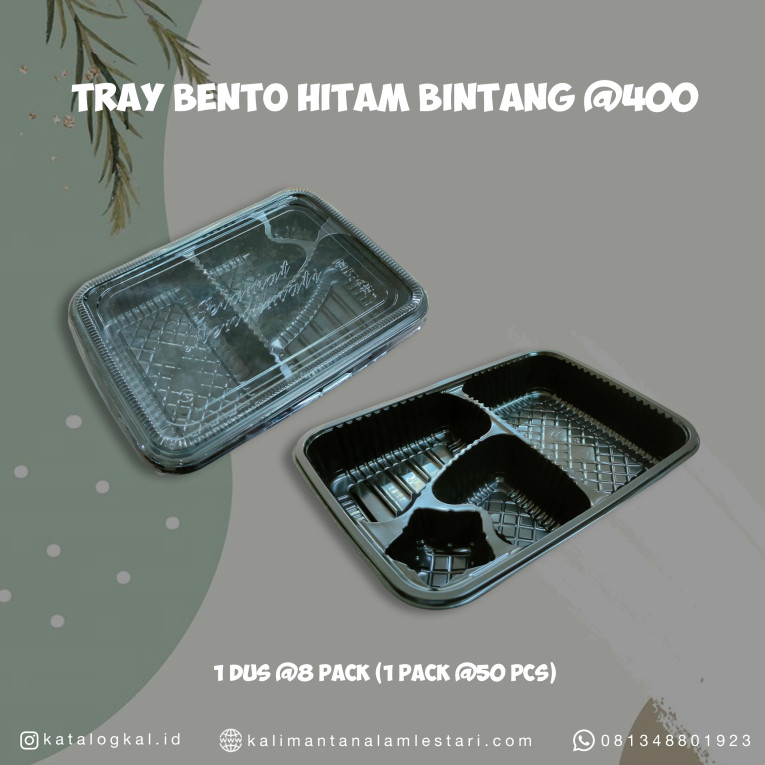 [T.M] - Tray Bento Hitam Bintang @400